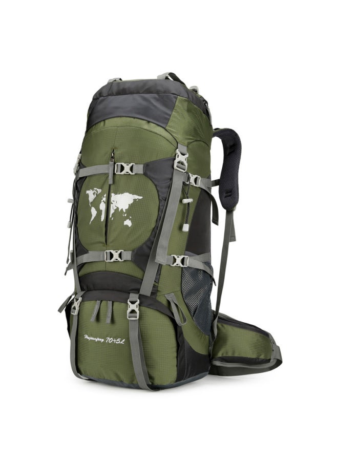 Multi-functional Hiking Camping Sports Mountaineering Bag Large Capacity Travel Picnic Storage Backpack-Color:Dark Green-Capacity:56-75L - Image 1